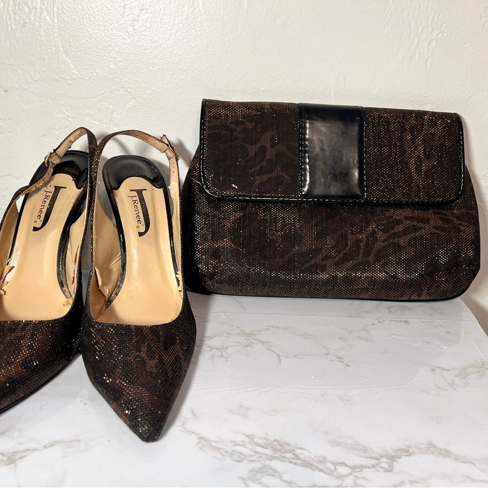 Shimmer snake skin purse
